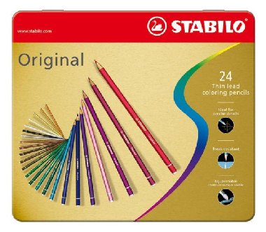 Prémiové pastelky STABILO Original ARTY+ - 24 ks sada v plechu (24 různých barev) - neuveden