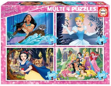 Puzzle Disney princezny 4v1 - Educa