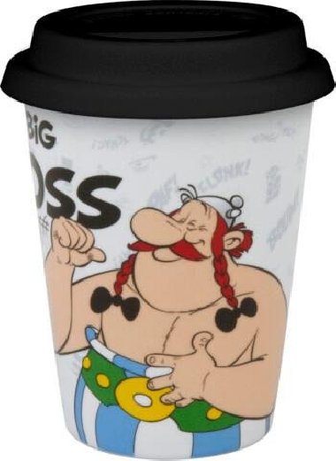 Asterix a Obelix Hrnek porcelánový cestovní s víčkem 420 ml - Obelix Big Boss - neuveden, neuveden