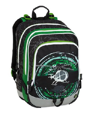 Bagmaster Školní batoh pro prvňáčky ALFA 9 D BLACK/GREEN/GRAY - neuveden
