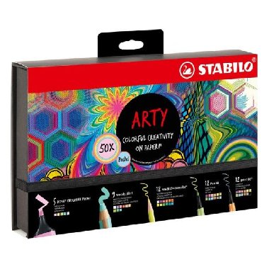 STABILO ARTY Pastel - zvýrazňovače, pastelky, akvarelové pastelky, linery, fixy 50 ks - neuveden
