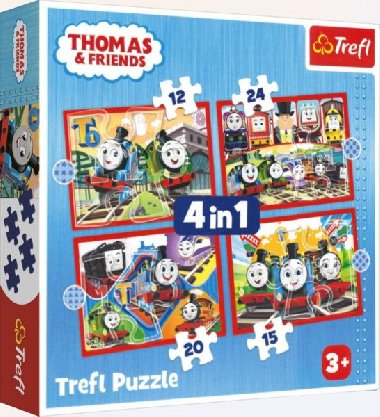 Trefl Puzzle Mašinka Tomáš 4v1 (35,48,54,70 dílků)