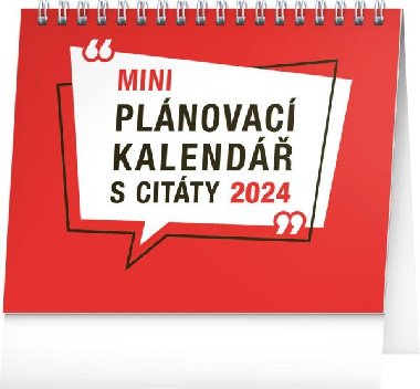 Mini plánovací kalendář s citáty 2024 - stolní kalendář - Presco