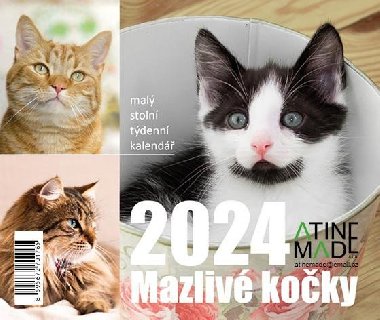 Kalendář 2024 Mazlivé kočky, stolní, týdenní, 150 X 130 mm - neuveden