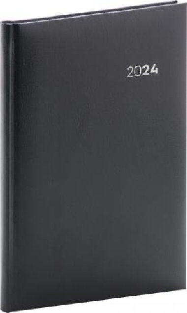 Diář 2024: Balacron - černý, týdenní, 15 × 21 cm - neuveden