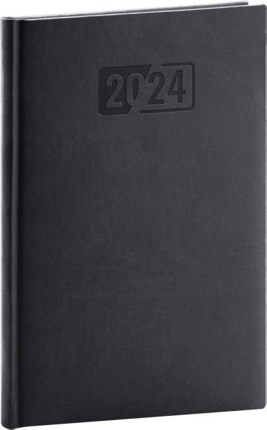 Diář 2024: Aprint - černý, týdenní, 15 × 21 cm - neuveden