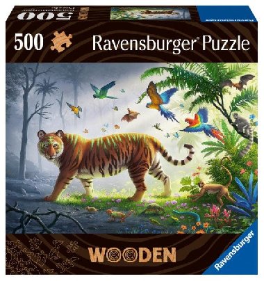 Ravensburger Puzzle - Tygr v džungli 500 dílků, dřevěné - neuveden