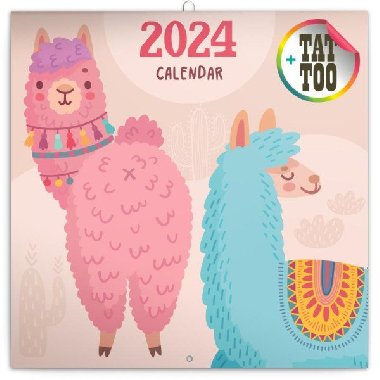 Šťastné lamy 2024 - nástěnný kalendář - Presco