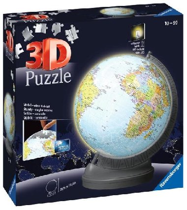 Ravensburger Puzzle 3D - Svítící globus 540 dílků - neuveden