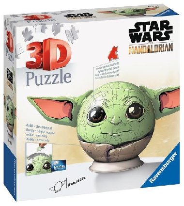 Ravensburger Puzzle 3D - Star Wars: Baby Yoda s ušima 72 dílků - neuveden