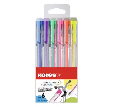 Kores K11 Pen Neon - sada 6 neonových barev (modrá, zelená, oranžová, žlutá, růžová, fialová) - neuveden
