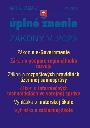 Aktualizácia V/3 2023 - štátna služba, informačné technológie verejnej správy
