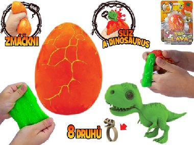 Crazy Dino vejce se slizem, dinosaurem a prstnkem - Mikrohraky