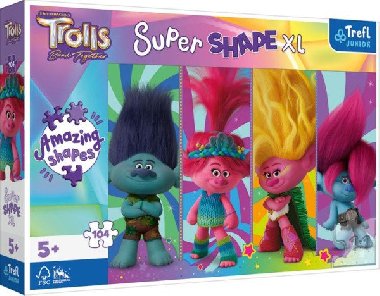Puzzle Super Shape XL Trollové 3 Trollí hrátky 104 dílků - Trefl