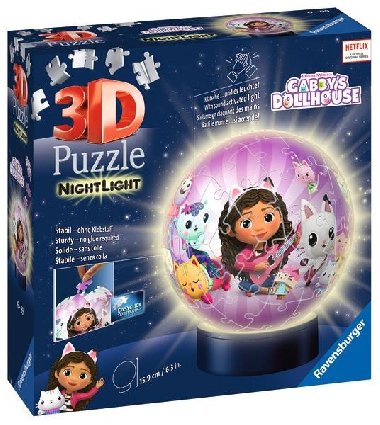 Ravensburger Puzzle 3D - Gabby´s Dollhouse 72 dílků (noční edice) - neuveden