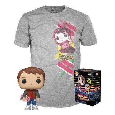 Funko POP & Tee: Back to the Future - Marty w/Hoverboard (velikost M) - neuveden