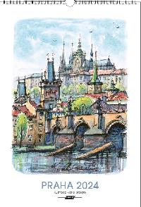 Praha akvarel - Nstnn kalend 2024 - Karel Stola