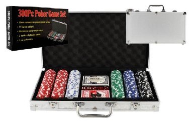 Poker sada 300 ks + karty + kostky v hliníkovém kufříku - neuveden