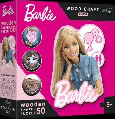 Puzzle Wood Craft Junior Krásná Barbie 50 dílků - neuveden