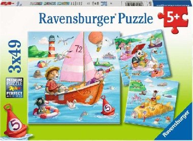 Ravensburger Puzzle - Zvířátka a vodní plavidla 3x49 dílků - neuveden