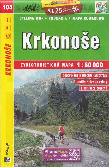 Krkonoe 1:60 000 - cyklomapa Shocart slo 104 - Shocart