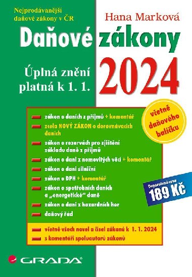 Daov zkony 2024 - pln znn k 1. 1. 2024 - Hana Markov