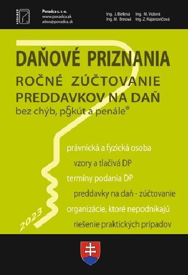 Daňové priznania FO a PO za rok 2023 - J. Bielená; Miroslava Brnová; M. Vidová; Z. Kajanovičová