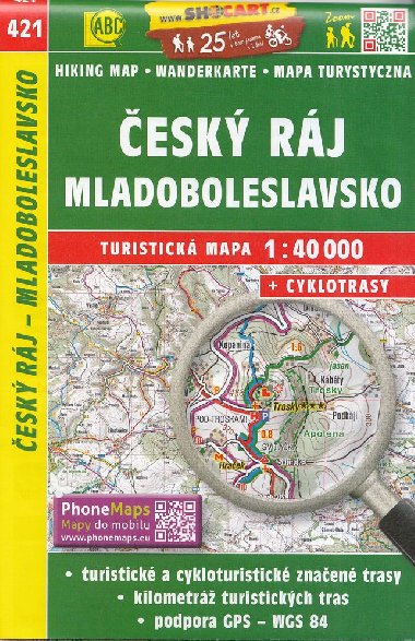 Český Ráj Mladoboleslavsko mapa Shocart 1:40 000 číslo 421 - Shocart