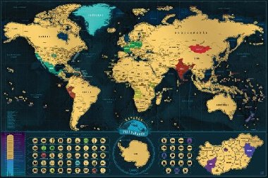 Stírací mapa světa - maďarská verze - neuveden