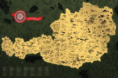 Stírací mapa Rakouska Deluxe - zlatá - neuveden