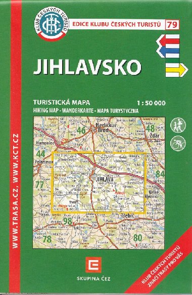 Jihlavsko - mapa KČT 1:50 000 číslo 79 - 6. vydání 2022 - Klub Českých Turistů