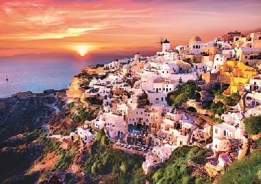 Puzzle Zpad slunce nad Santorini, ecko 1000 dlk - 
