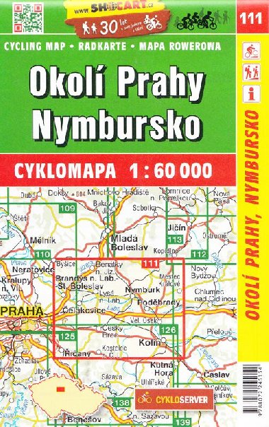 Okol Prahy Nymbursko 1:60 000 - cyklomapa Shocart slo 111 - Shocart