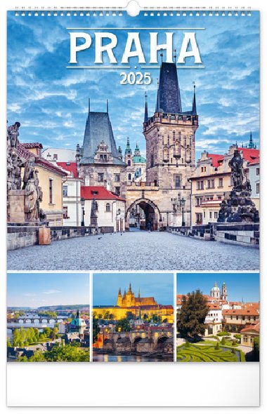 Kalendář 2025 nástěnný: Praha, 33 × 46 cm - neuveden