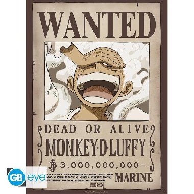 One Piece Plakát - Wanted Luffy 52x38 cm - neuveden