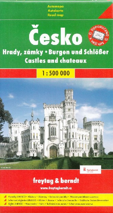 Česko - hrady a zámky - mapa 1:500 000 Freytag a Berndt - Freytag a Berndt
