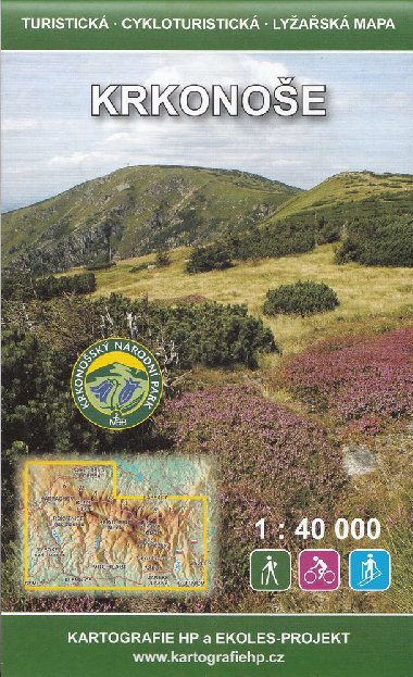 Krkonoše - mapa Kartografie HP 1:40 000 turistická cykloturistická lyžařská - Kartografie HP