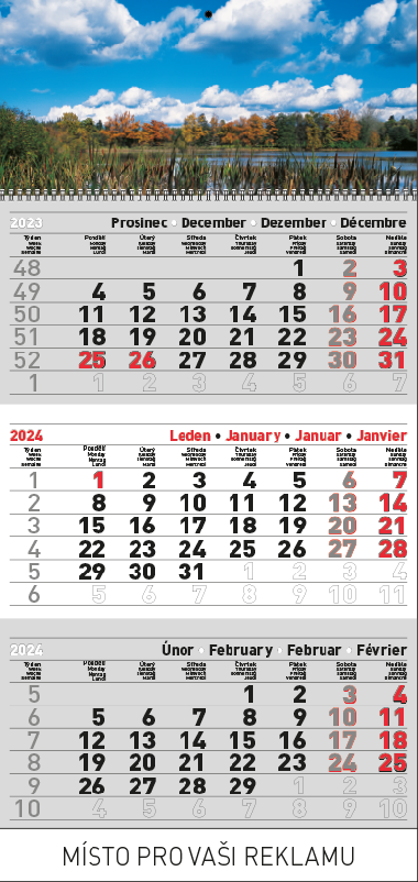 Tříměsíční mini krajina 2023 - nástěnný kalendář - Leon