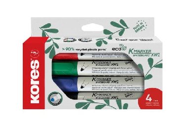 Kores Popisovač Eco K-Marker - 4 barvy (černá, červená, modrá, zelená) - neuveden