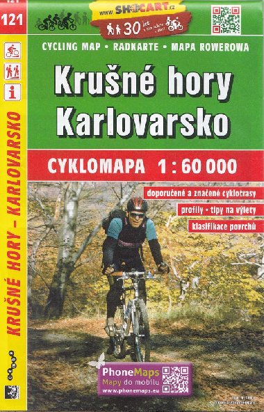 Krušné hory Karlovarsko 1:60 000 - cyklomapa Shocart číslo 121 - Shocart