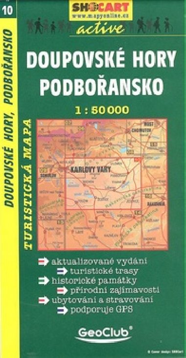 Doupovsk hory Podboansko mapa Shocart 1:50 000 slo 10 - Shocart