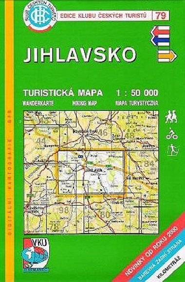 Jihlavsko - turistick mapa KT 1:50 000 slo 79 - Klub eskch Turist