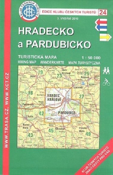 Hradecko a Pardubicko - turistick mapa KT 1:50 000 slo 24 - Klub eskch Turist