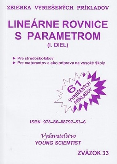 LINERNE ROVNICE S PARAMETROM I.DIEL - Marin Olejr; Iveta Olejrov