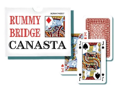 Karty Rummy Bridge Canasta - paprov krabika - Bonaparte