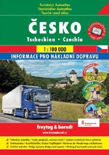 Turistický autoatlas Česko 1:100 000 + Informace pro nákladní dopravu - Freytag a Berndt