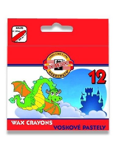 Voskovky - voskov pastelky - 12 barev - Koh-I-Noor 8232/12 - Koh-I-Noor