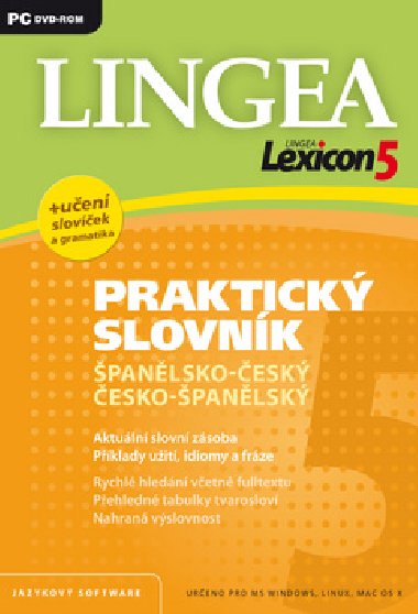 Lexicon5 Praktický slovník španělsko-český česko-španělský Jazykový software - Lingea
