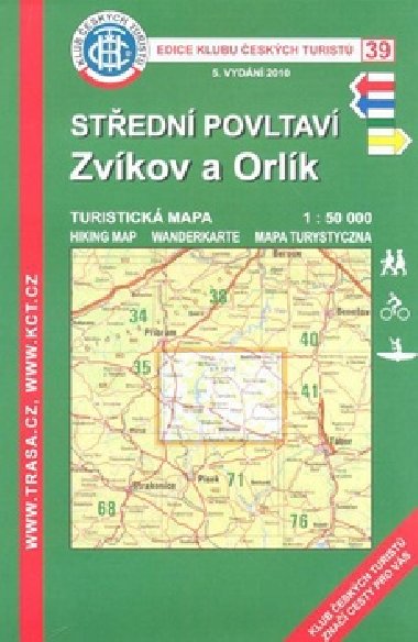 Stedn Povltav - turistick mapa KT slo 39 - Klub eskch Turist