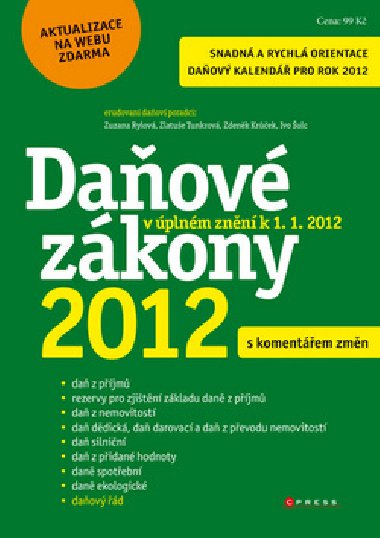 DAOV ZKONY 2012 V PLNM ZNN K 1.1.2012 S KOM. ZMN - Zuzana Rylov; Zlatue Tunkrov; Zdenk Krek